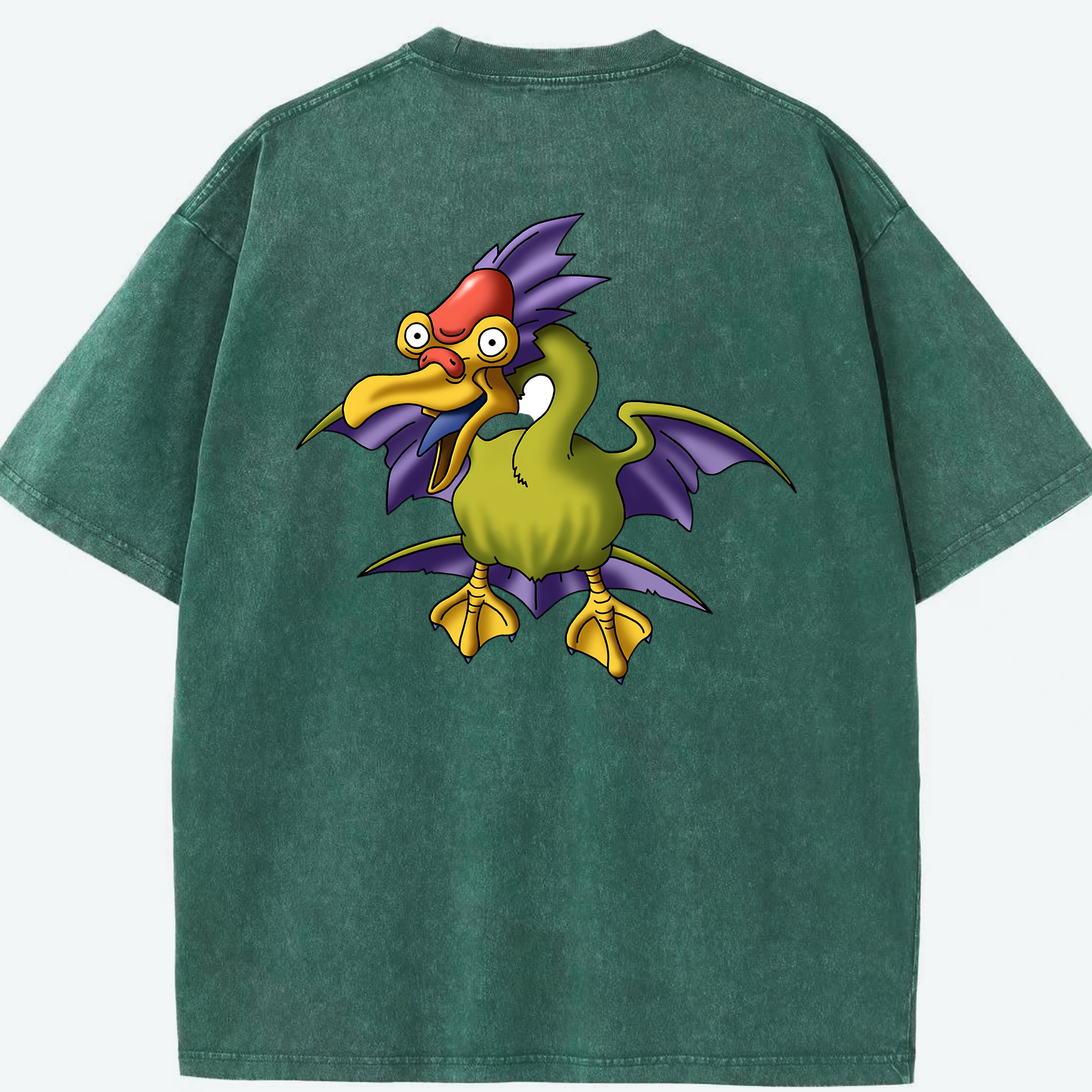 （画像用） ドラゴンクエスト Doragon Kuesuto Dragon Quest 綿100% ヴィンテージ風 半袖Tシャツ（背面プリント）